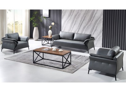 Sofa Couch Polster Garnitur Sitz Sofas Couchen 3+1+1 Sitzer Büro Einrichtung Neu