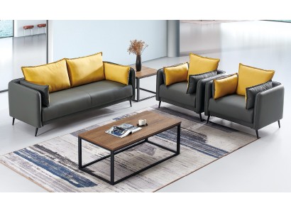 Sofa Couch Polster Wohnlandschaft Leder Sofas Garnitur sofas Büro Stil Möbel