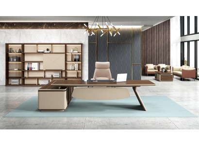 Eleganter Schreibtisch und Großer Büroschrank im zeitgenössischen Design