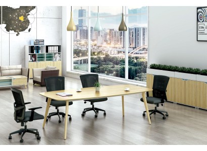 Современный офисный конференц-стол, столы, дизайн из дерева, мебель для переговоров.