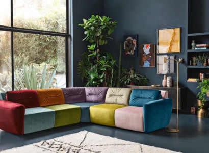 Дизайнерский набор мебели Chesterfield для дивана в вельвете, 4 предмета.