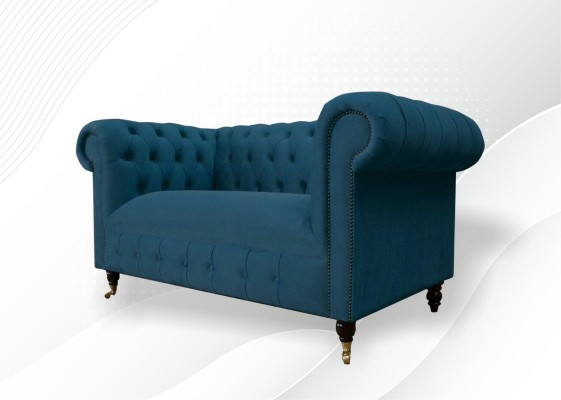 Sofa 2 Sitzer Sitz Klassische Chesterfield Blau Sofas Couchen Polster