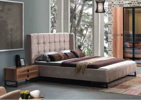 Комплект спальни 5 предметов. Роскошная кровать, 2 прикроватные тумбы, комод, шкаф. Новое дерево.