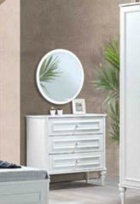 Современная элегантность: Белый комплект мебели для спальни на изящных ножках