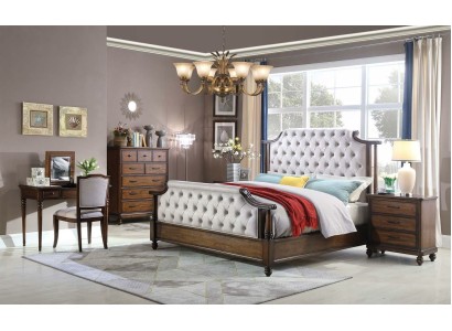 Дизайн спальни 6 предметов. Комплект спальни: кровать, прикроватная тумбочка, комод. Новый.