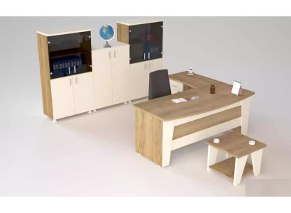 Офисная мебель Угловой письменный стол Письменный стол Журнальный стол 3 шкафа для документов 6 предметов