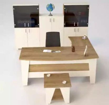 Офисная мебель Угловой письменный стол Письменный стол Журнальный стол 3 шкафа для документов 6 предметов