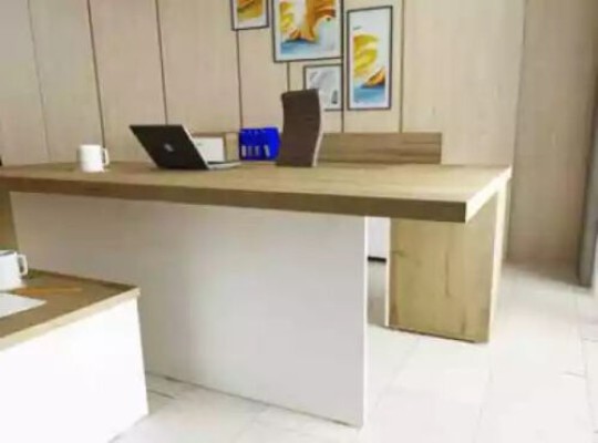 Офисный современный набор Угловой письменный стол Коричневый журнальный стол Шкаф для документов из 3 предметов.