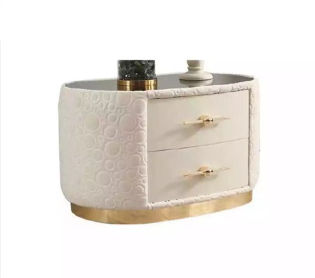 Современный комплект спальни: кровать + 2 прикроватные тумбочки + туалетный столик + зеркало, 5 предметов.