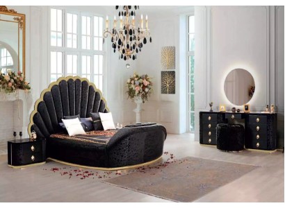 Современная роскошная мебель для спальни из высококачественной ткани и прочного дерева.