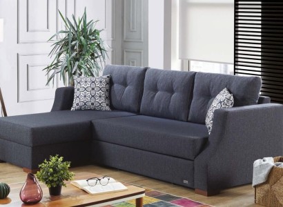Sofa Designer Sofa mit Bettfunktion Bettkasten Schlafsofa Ecksofa Couch L-Form