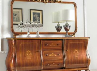 Буфет с зеркалом Комоды из дерева Шкафы Мебель Комоды Коричневый Новый