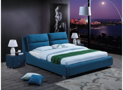 Дизайнерская кровать из кожи для спальни, 3-х частный набор, 2 тумбы, роскошная мебель для спален.