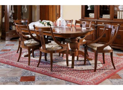 Esstisch + 6 Stühle Esszimmer Set Essgruppe Klassischer Tisch 7tlg Set Stuhl Massivholz