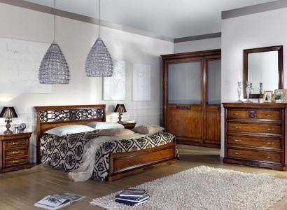 Schlafzimmer Bett Braun Luxus Möbel Vaccari cav giovanni Betten Massivholz Neu
