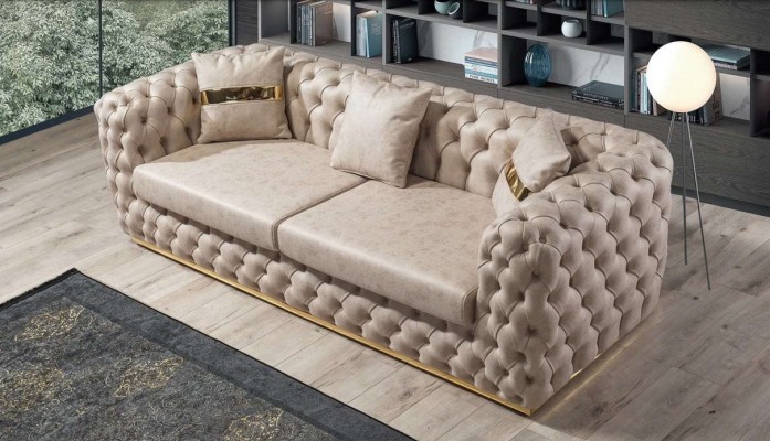 Мягкий набор диванов 3+3 места Chesterfield Luxus Garnitur из кожи