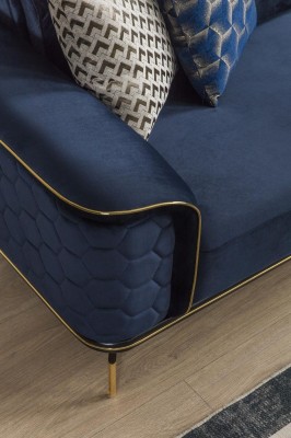 Роскошный угловой диван Royal Blue Velvet Couch Corner Sofa Couch Living Room New