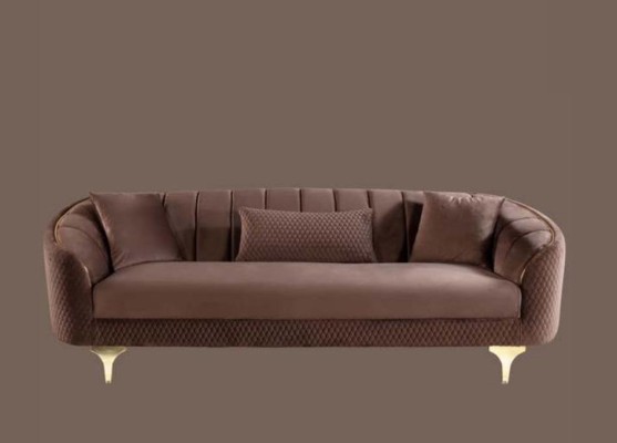 Luxus Wohnzimmer Couch Sitzgarnitur Braun Beige Set 3+3+1 Sitzgruppen