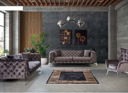 Sofagarnitur Taupe Sessel Dreisitzer 331 Sitz Garnitur Chesterfield Диванный комплект цвета таупе, кресло трехместный 331, Chesterfield
