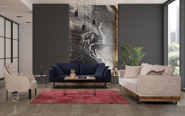 Современное кресло для гостиной с обивкой из полиэстера, стиль, цвет бежевый.