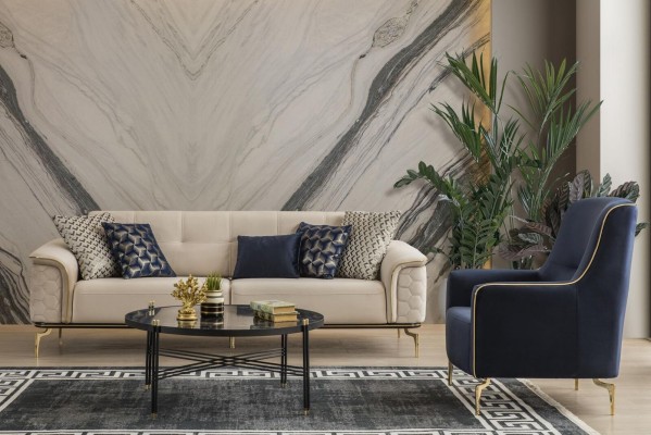 Мягкий уголок мебельная группа диваны диван кресло трехместный 3+3+1-местный тканевый набор Неу