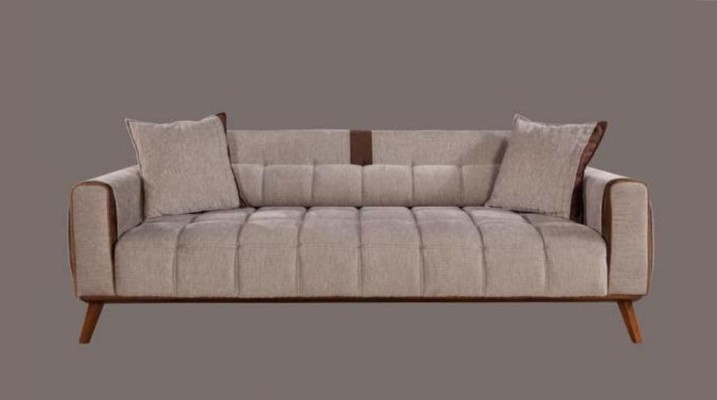 Sofa 3 Sitz Textil Sofas Couch Polster Garnitur Sitzpolster Dreisitzer