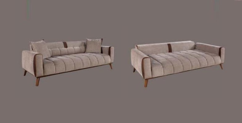 Sofa 3 Sitz Textil Sofas Couch Polster Garnitur Sitzpolster Dreisitzer