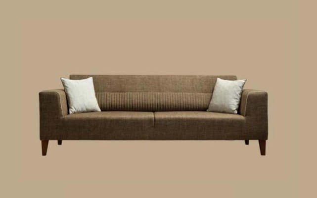 Sofagarnitur 3+1 Sitz Polster Sofa Polstergarnitur Möbel braun Stoff