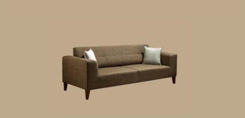 Sofagarnitur 3+1 Sitz Polster Sofa Polstergarnitur Möbel braun Stoff