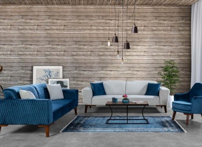 Sofa set 3+3+1 seats Complete sofa armchair Textile sofas set 3 pcs.