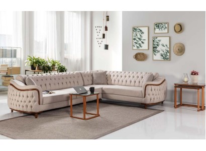 Ecksofa Wohnlandschaft Chesterfield Couch Polster Sofa Couchen Möbel