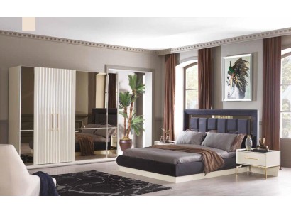 Роскошный набор спальни Кровать Мебель Текстиль Шкаф Кровати Тумбочка 4 шт.