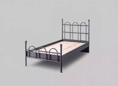 Черная металлическая кровать Классическая кровать для детской комнаты черного цвета.