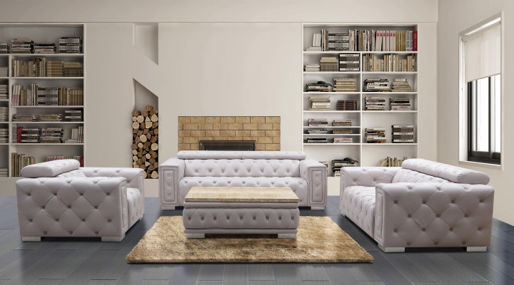 Набор диванов Chesterfield из кожи, 3+2+1, дизайн, новый 9914.