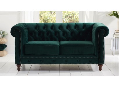 Britischer Chesterfield Grüner Dreisitzer Couch - Luxus Leder Möbel 