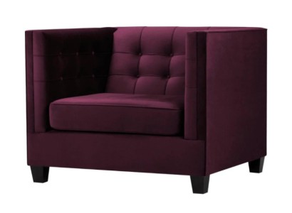 Sessel Chesterfield Textil Stoff Violett Kreative Möbel Neu Wohnzimmer Modern