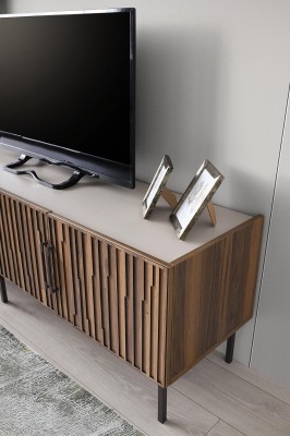 Современная стенка для гостиной, дизайнерская деревянная мебель, настенный шкаф для телевизора с полками, набор из 3 частей.