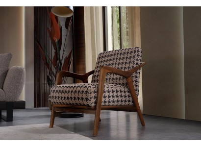 Бежевый кресло для гостиной. Роскошная обивка. Современная одноместная мебель. Новая.