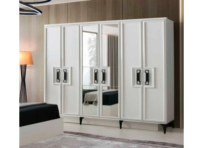 Kleiderschrank Rechteckig Form Modern Design Stil Weiß Einfarbig Schlafzimmer