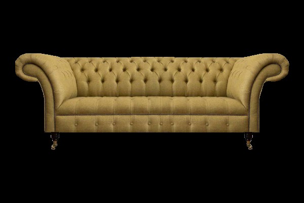 Chesterfield желтый диван гостиная трехместный роскошные мебельные изделия.
