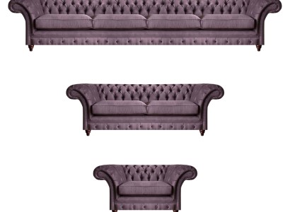 Chesterfield Лиловый гарнитур Комплектное софа Сеть Современная мягкая мебель 3шт
