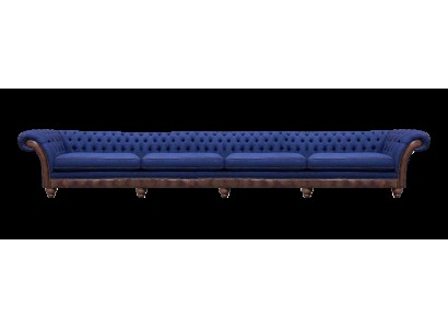 Синий четверть Вестер Chesterfield гостиная четырёхместный диван. Эксклюзивная обивка.