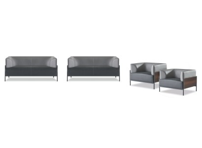 Ergonomischer Komplett Sofa-Set 4tlg Schwarz Designer Polster Modern Stil