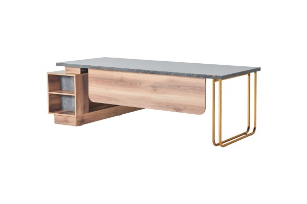 Офисный стол Коричнево-серый Двухцветный Современный Дизайн Рабочее помещение Прямоугольный.