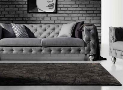 Диван Chesterfield Set 252 см + кресло-диван Sofa Couch дизайнерское декоративное соединение