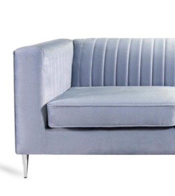 Sofa 2 Sitzer Grau Elegantes Modern Luxus Design Holz Möbel Polster Stoff Neu