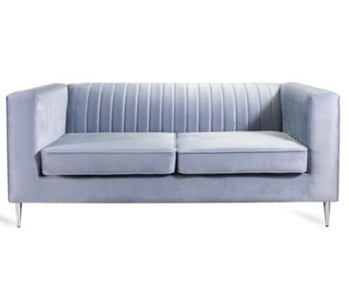 Sofa 2 Sitzer Grau Elegantes Modern Luxus Design Holz Möbel Polster Stoff Neu