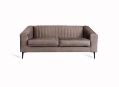 Sofa 2 Sitzer Braun Sofas Sitz Wohnzimmer Modern Design Polster Stoff Elegantes