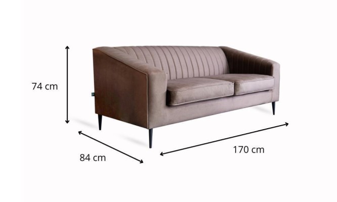 Sofa 2 Sitzer Braun Sofas Sitz Wohnzimmer Modern Design Polster Stoff Elegantes