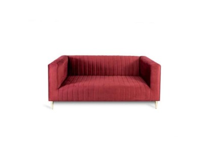 Sofa 2 Sitzer Rosa Wohnzimmer Modern Design Luxus Holz Möbel Polster Stoff Neu